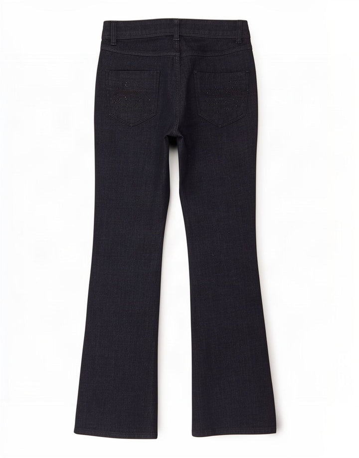 Marks & Spencer Dame Slim Bootcut Jeans UK 12 Medium W30 L31 Navy Blue