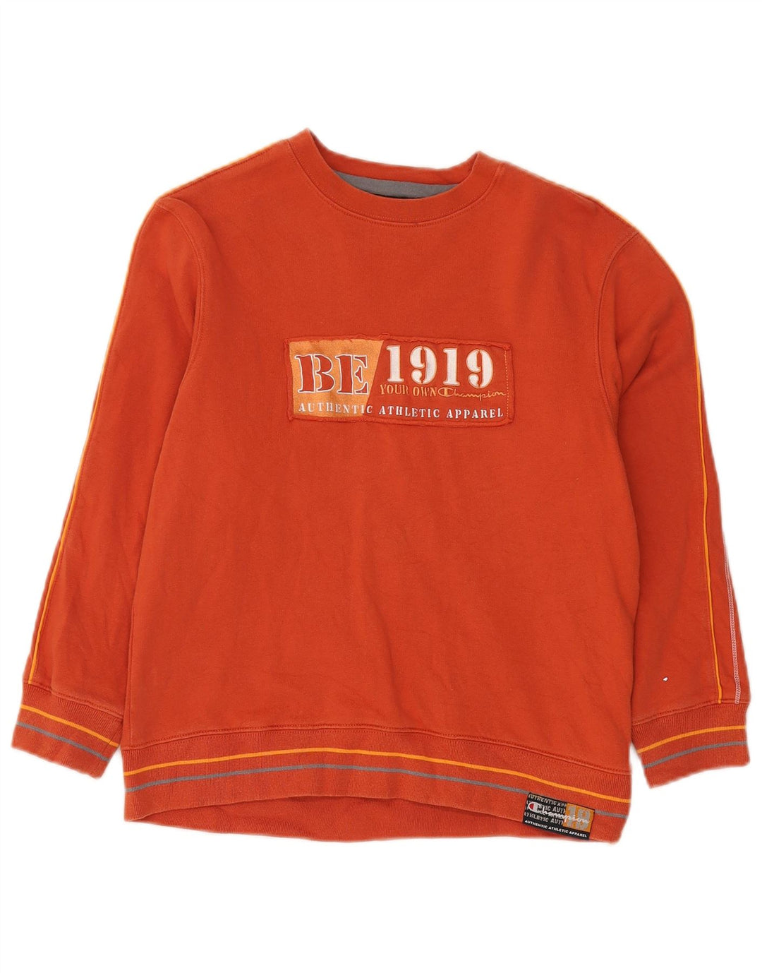 CHAMPION Drenge Grafisk Sweatshirt Jumper 11-12 år Stor Orange Bomuld