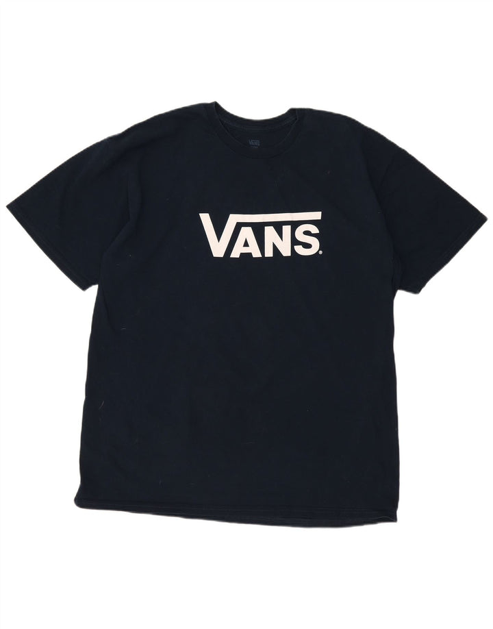 Vans Herre Grafisk T-Shirt Top XL Marineblå Bomuld
