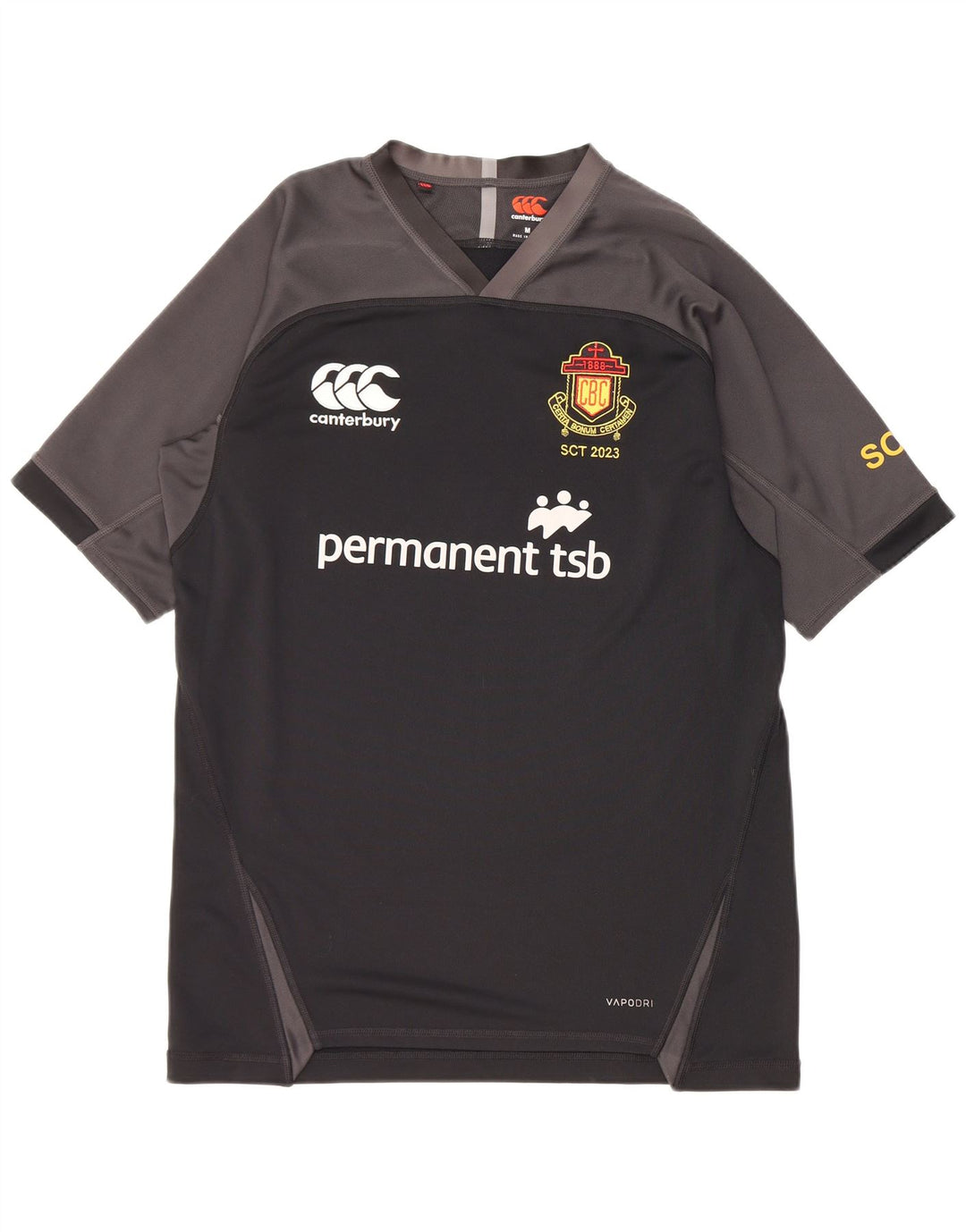 Canterbury Herre grafisk T-shirt Top Medium Sort Colourblock Polyester