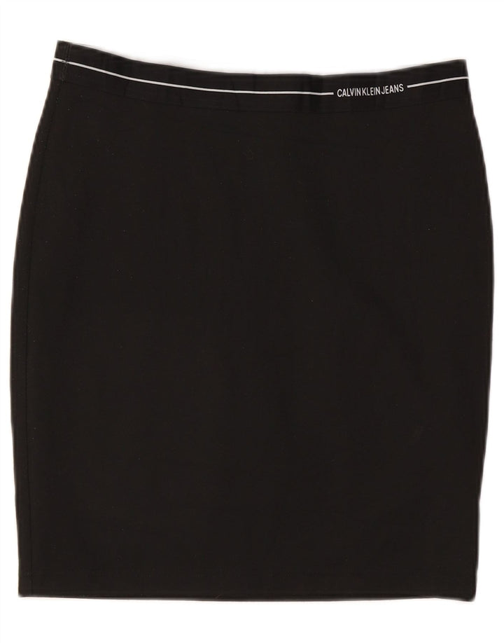 CALVIN KLEIN Dame Pencil Skirt Large W32 Black Polyester