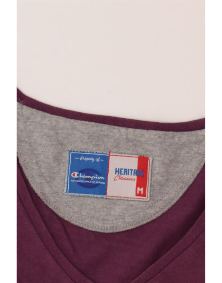 CHAMPION Womens Top Long Sleeve UK 12 Medium Purple Cotton Vintage Champion and Second-Hand Champion from Messina Hembry 