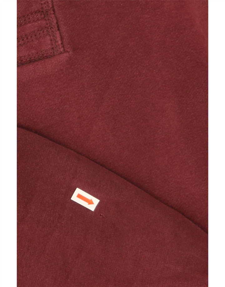 Superdry Herre Button Neck Sweatshirt Jumper Medium Bourgogne bomuld