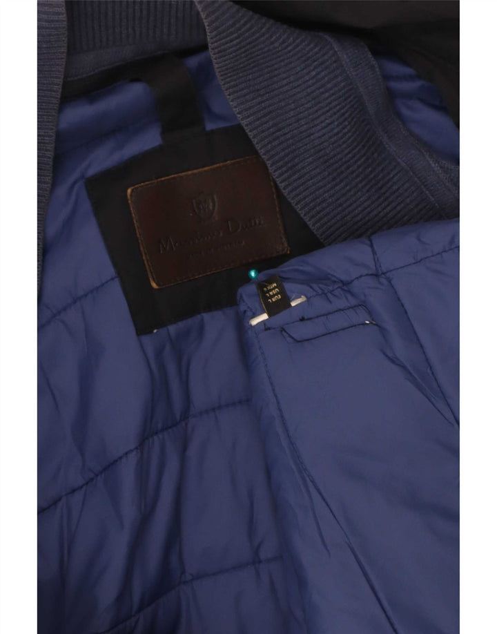 Massimo Dutti Herre Hooded Windbreaker Coat UK 40 Large Navy Blue