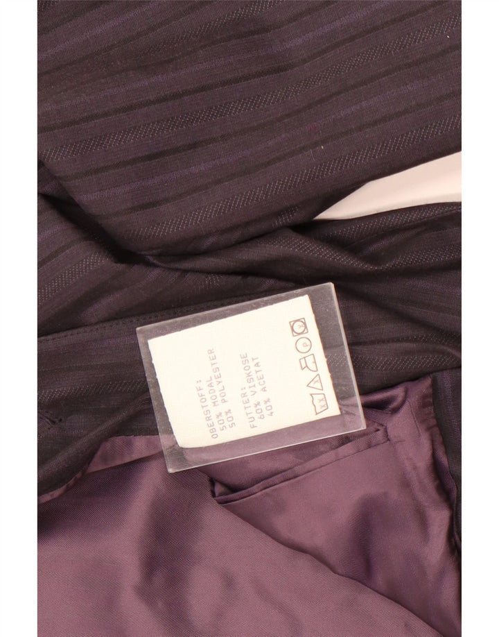Vintage Dame Dobbeltradet Blazer Jacket UK 14 Medium Lilla Stribet