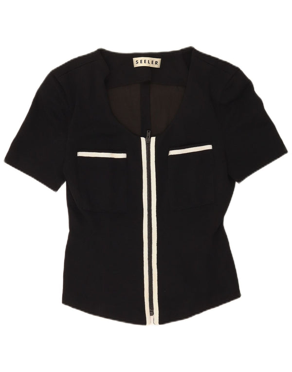 Seeler Kortærmet skjortebluse til kvinder EU 36 Small Black Viscose