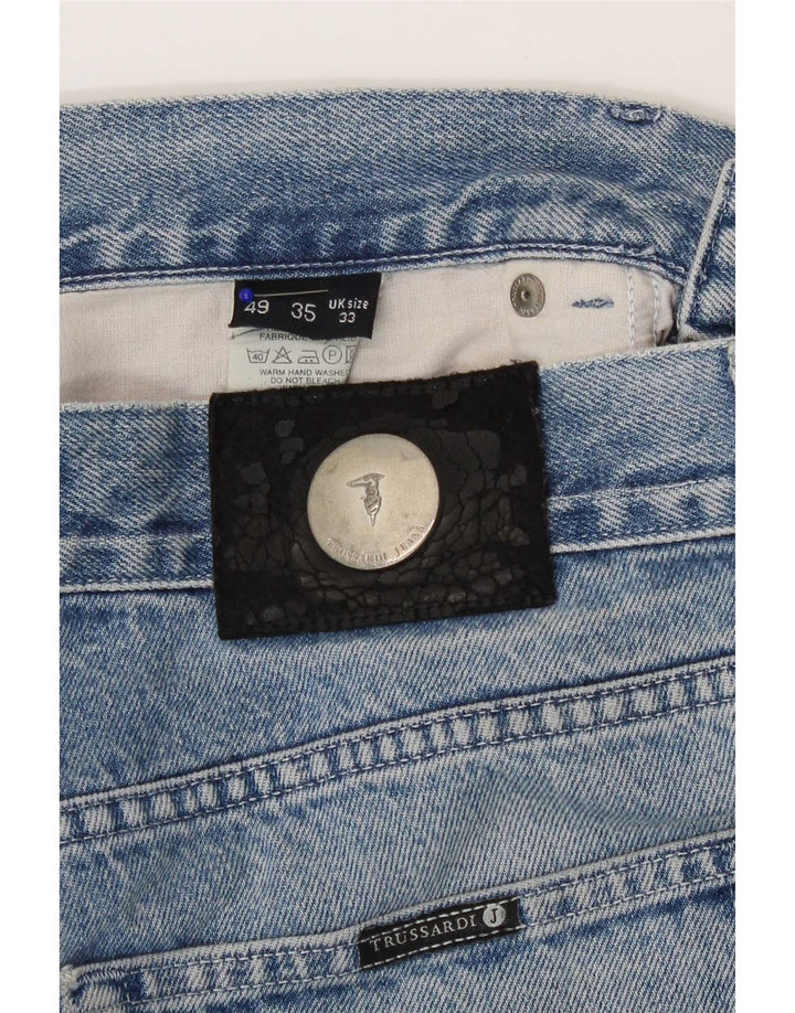 Trussardi Straight Jeans til mænd W33 L29 blå bomuld