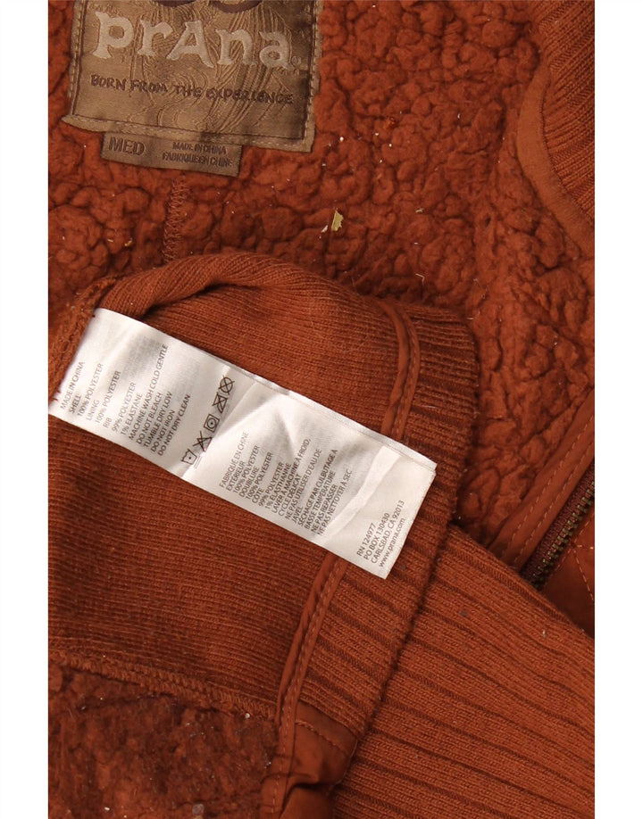 Prana Dame Sherpa Quiltet Gilet UK 14 Medium Maroon Polyester