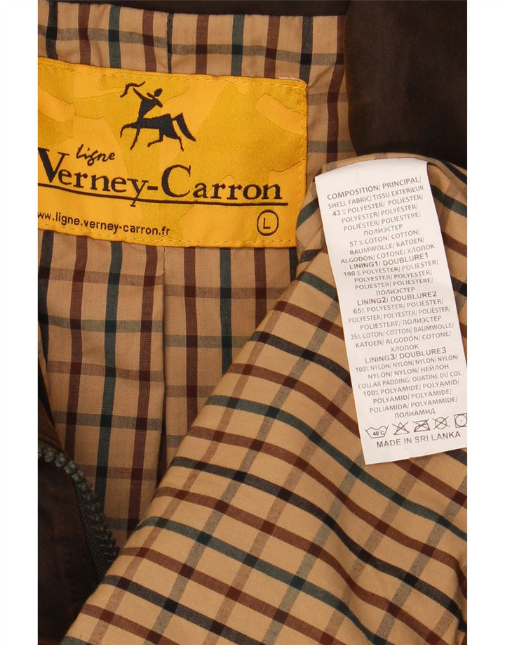 Verney Carron Herre vokset bomuldsjakke UK 40 Stor brun polyester