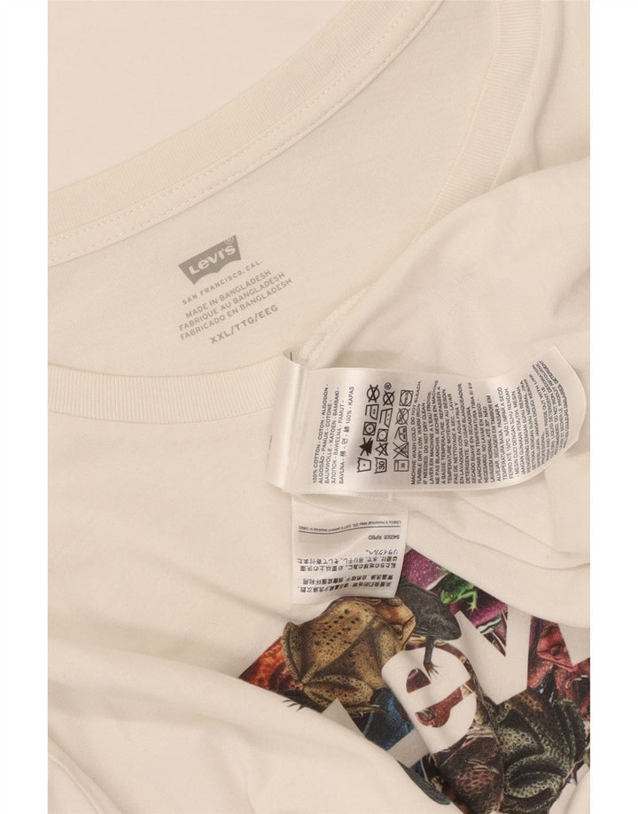 Levi's Grafisk T-shirt top til kvinder 2XL hvid bomuld
