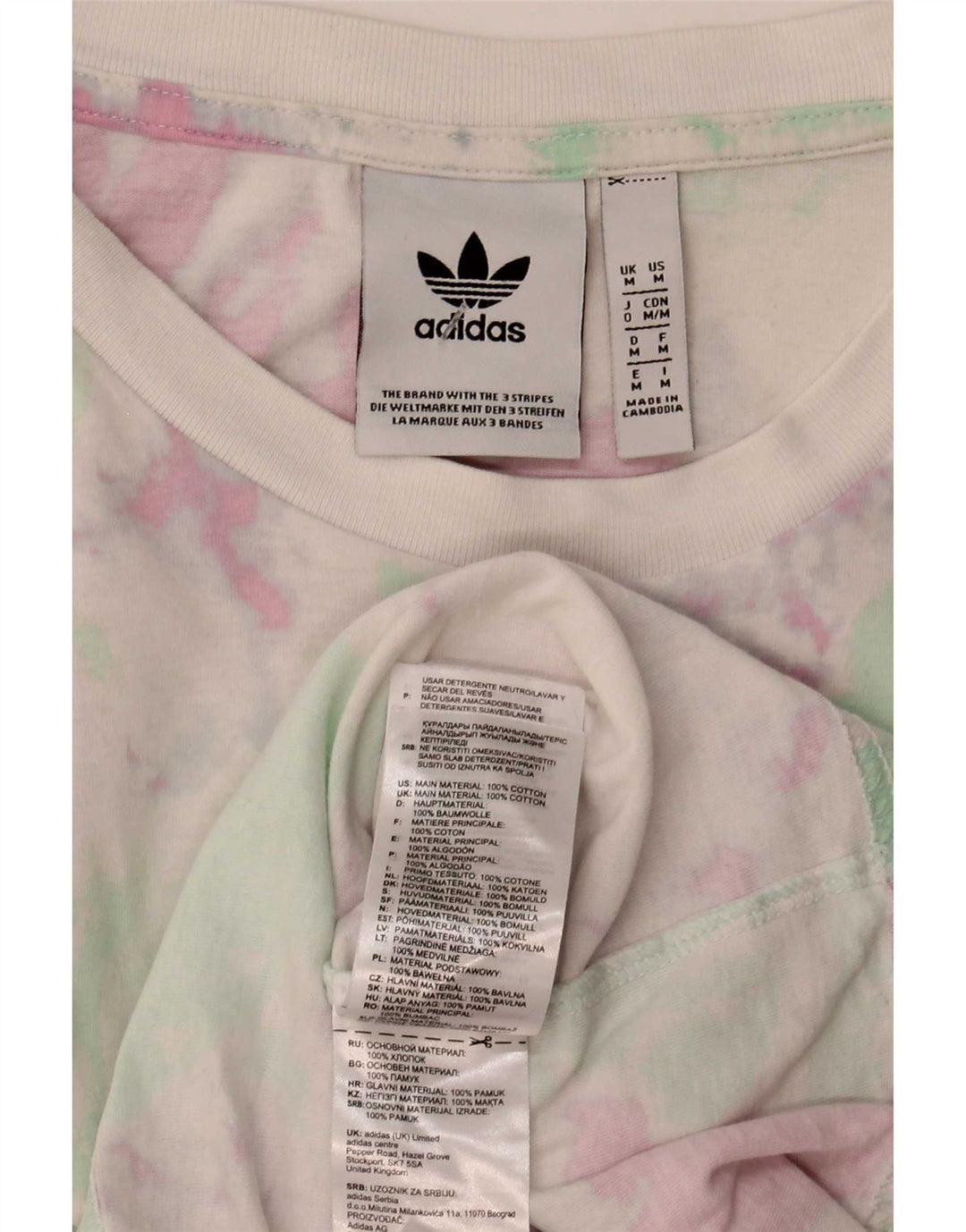 Adidas Herre T-shirt Top Medium Flerfarvet Tie Dye Bomuld
