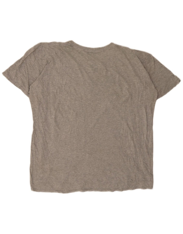 REEBOK Herre Grafisk T-Shirt Top 2XL Grå Flecked
