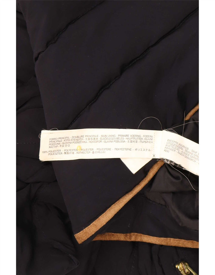 Zara hættejakke til kvinder UK 10 Lille marineblå polyester