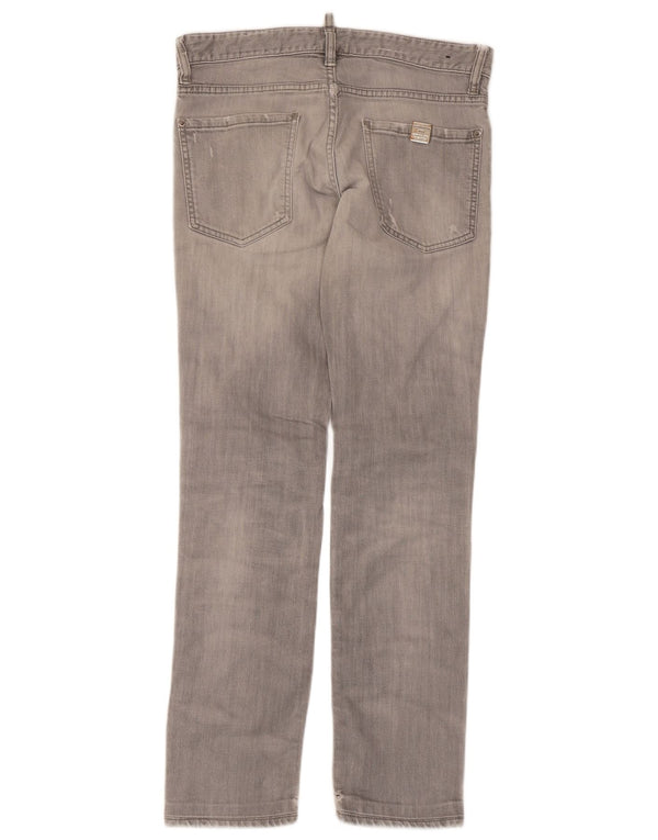 Dsquared2 Dame Distressed Slim Jeans IT 46 Large W32 L30 Grå Bomuld