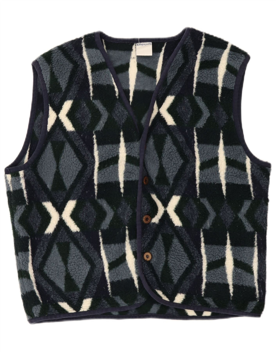 Campagnolo Herre Fleece Gilet UK 38 Medium Navy Blue Geometrisk Polyester