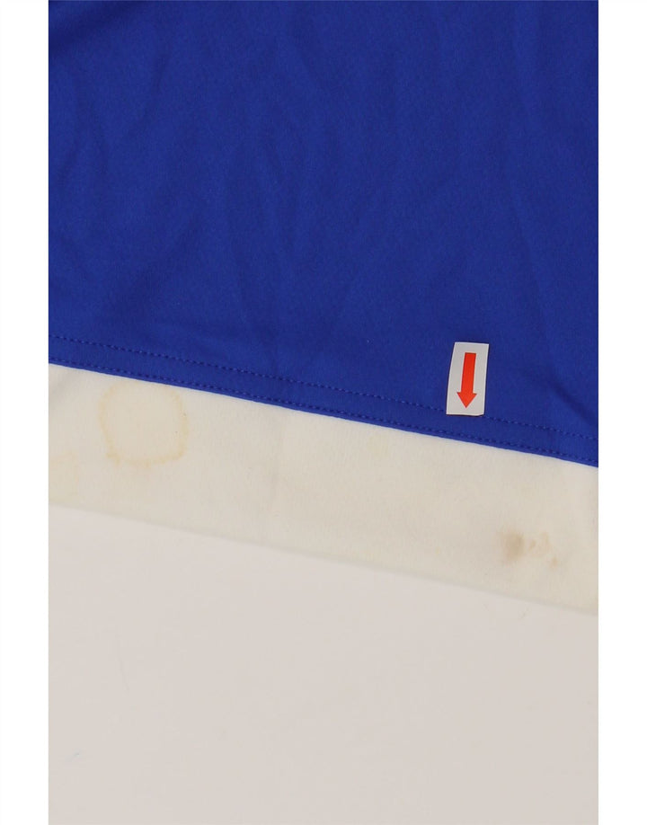 ADIDAS Herre Climalite T-Shirt Top Medium Blue Colourblock Polyester
