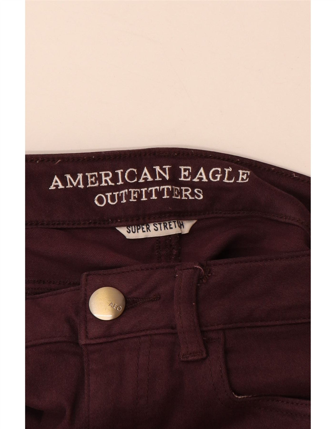 AMERICAN EAGLE OUTFITTERS Kvinder Cropped Jeans UK 8 Small W26 L24 Burgundy