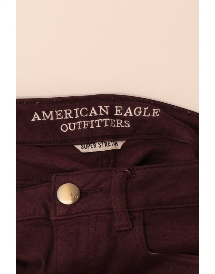 AMERICAN EAGLE OUTFITTERS Kvinder Cropped Jeans UK 8 Small W26 L24 Burgundy
