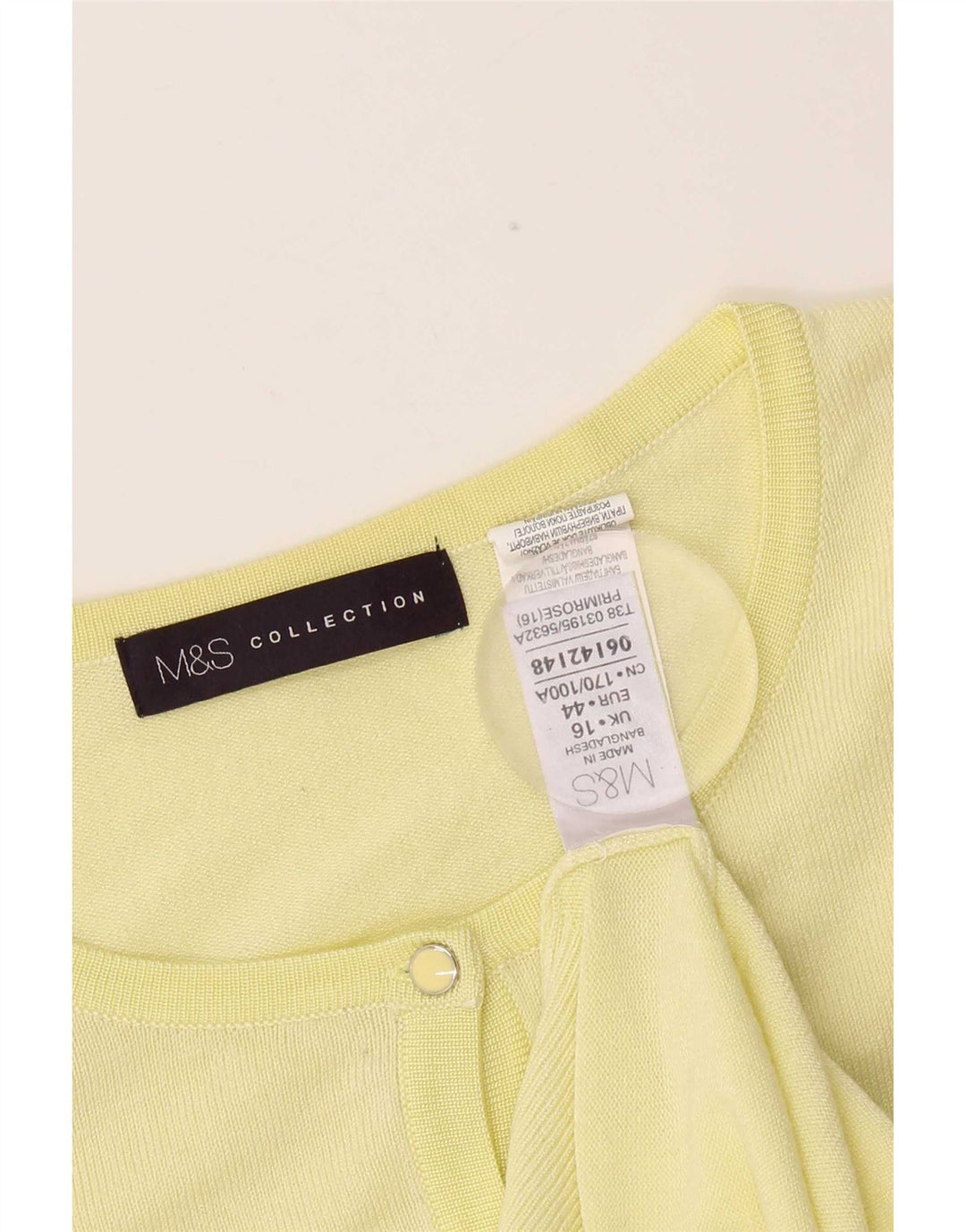 Marks & Spencer Dame Cardigan Sweater UK 16 Large Yellow Viscose