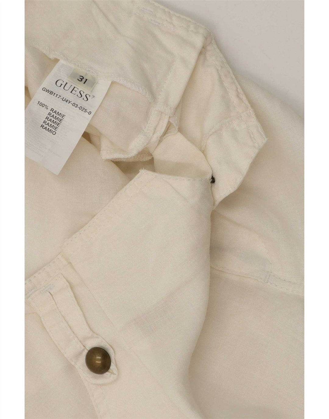 Guess Casual Shorts til kvinder W31 Medium White Ramie