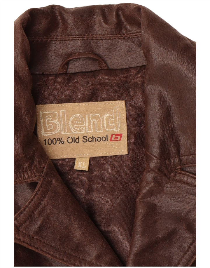 VINTAGE Mens Leather Jacket UK 42 XL Brown Leather