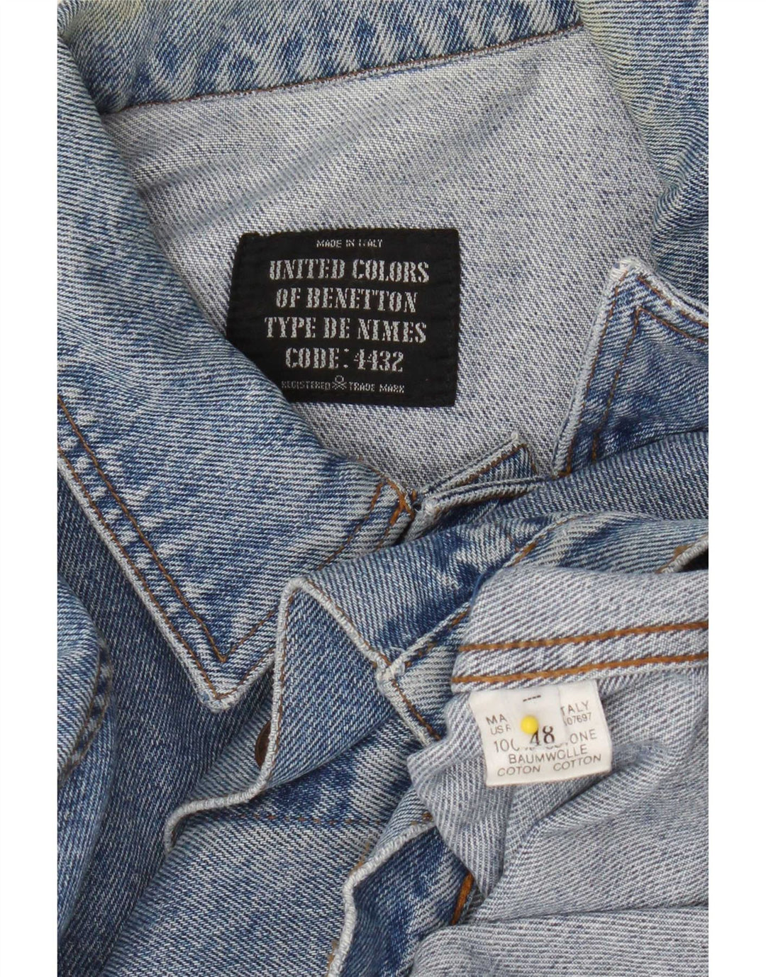 Benetton Herre denimjakke IT 48 Medium Blå Bomuld