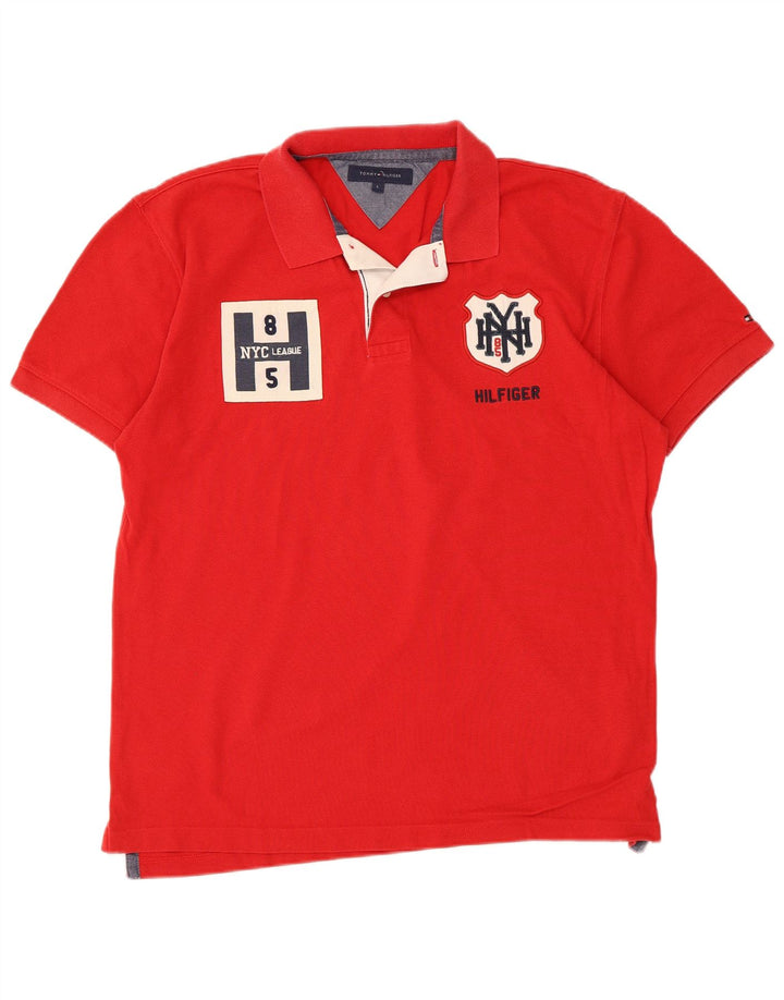 Tommy Hilfiger Herre grafisk poloshirt Stor rød bomuld