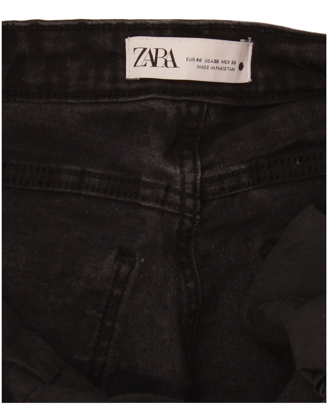 Zara Dame Slim Jeans EU 40 Medium W30 L25 Sort