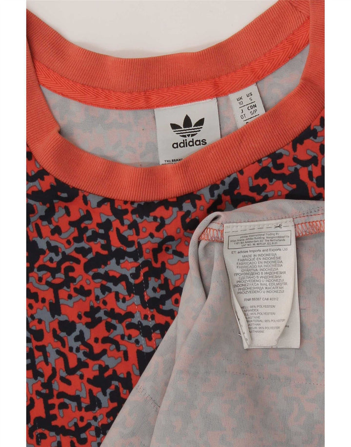 Adidas Dame Abstrakt T-Shirt Dress UK 10 Small Multicolored
