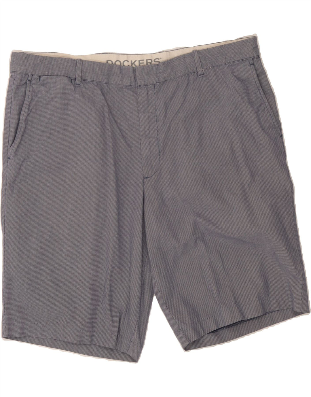 DOCKERS Mens Chino Shorts W40 XL Blue Houndstooth Cotton Vintage Dockers and Second-Hand Dockers from Messina Hembry 