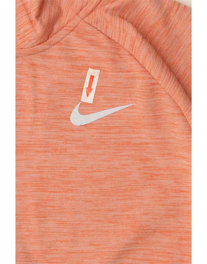 Nike Dame Dri Fit Pullover med lynlås-hals Træningsdragt Top UK 14 Medium Orange
