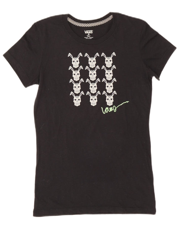 Vans Grafisk T-Shirt Top UK 12 Medium Sort Bomuld