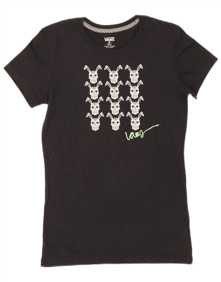 Vans Grafisk T-Shirt Top UK 12 Medium Sort Bomuld