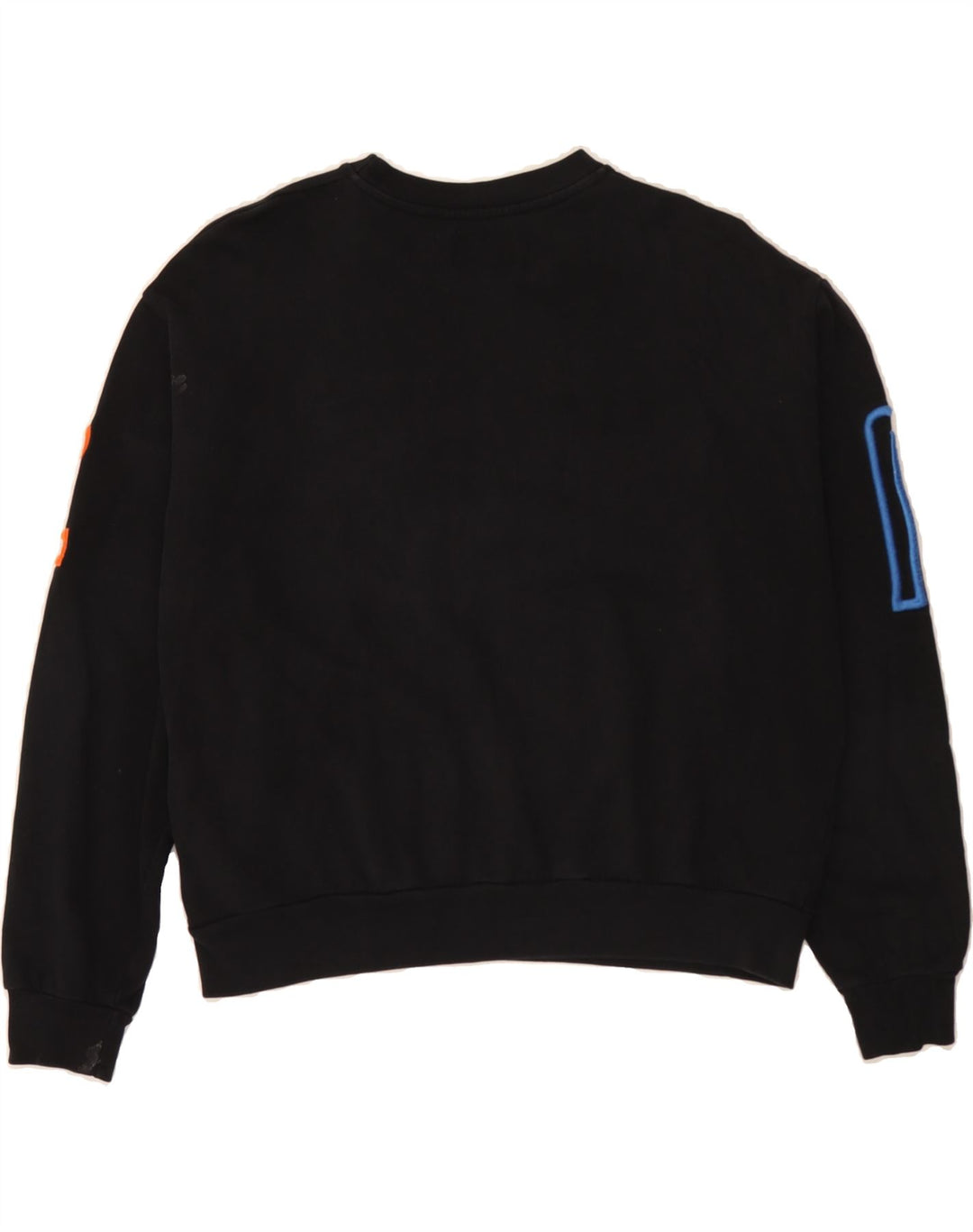 PEPE JEANS Womens Oversized Graphic Sweatshirt Jumper UK 14 Medium Black Vintage PEPE Jeans and Second-Hand PEPE Jeans from Messina Hembry 