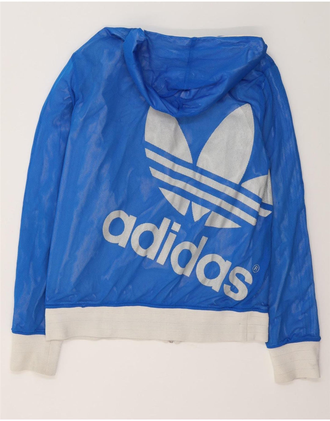 Adidas Herre Grafisk Vendbar hættejakke UK 38 Medium White Colourblock