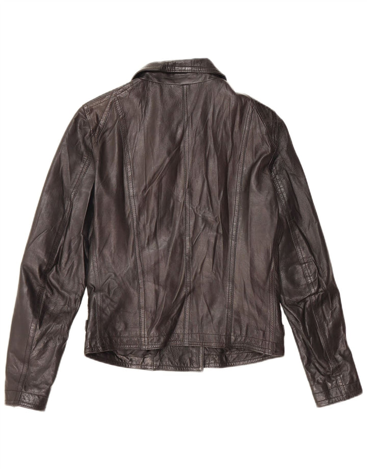 Bayside Læder Biker Jacket IT 44 Medium Sort Læder