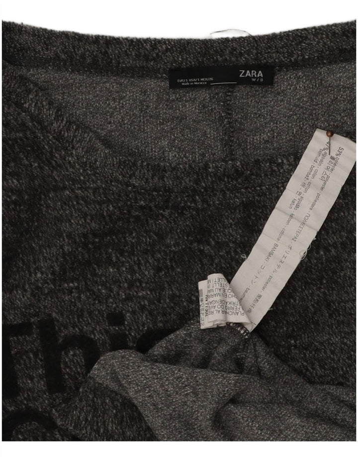 Zara Dame Oversized Grafisk Top Langærmet UK 8 Små Grå Flecked