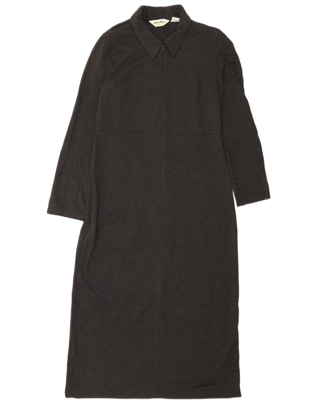 EDDIE BAUER Dame Oversized Langærmet Maxikjole UK 10 Lille Grå