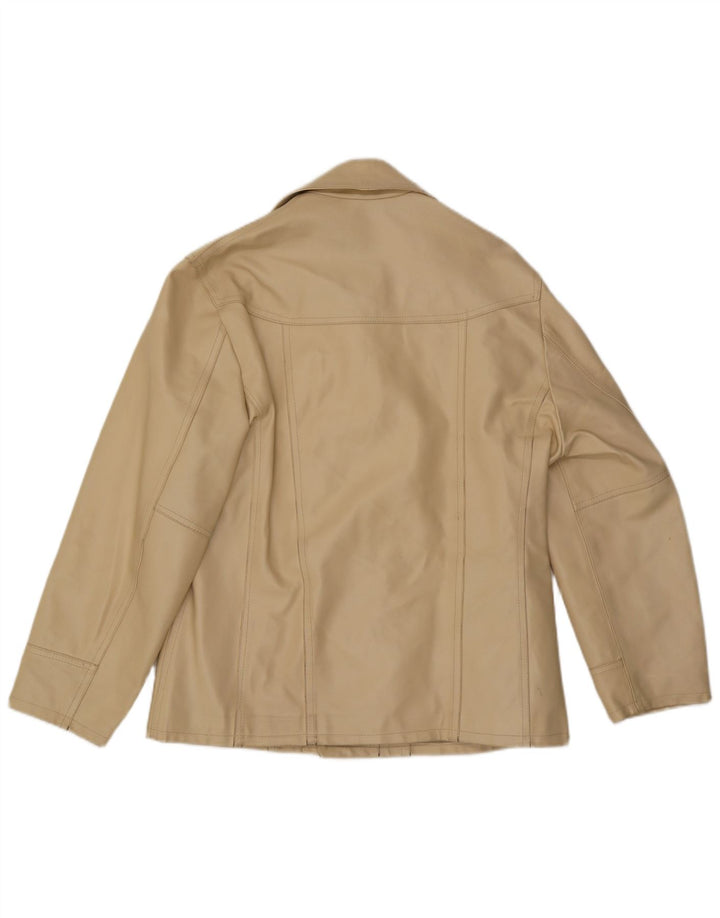 Vintage herre imiteret læderjakke UK 38 Medium Beige