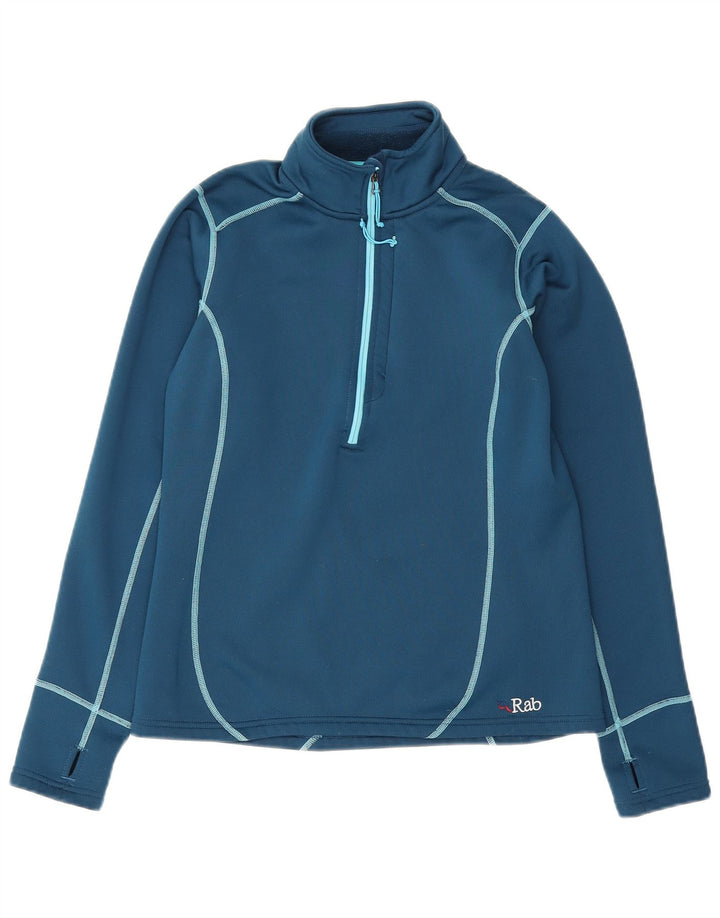 Rab Dame Zip Neck Sweatshirt Jumper UK 12 Medium Blue Polyester