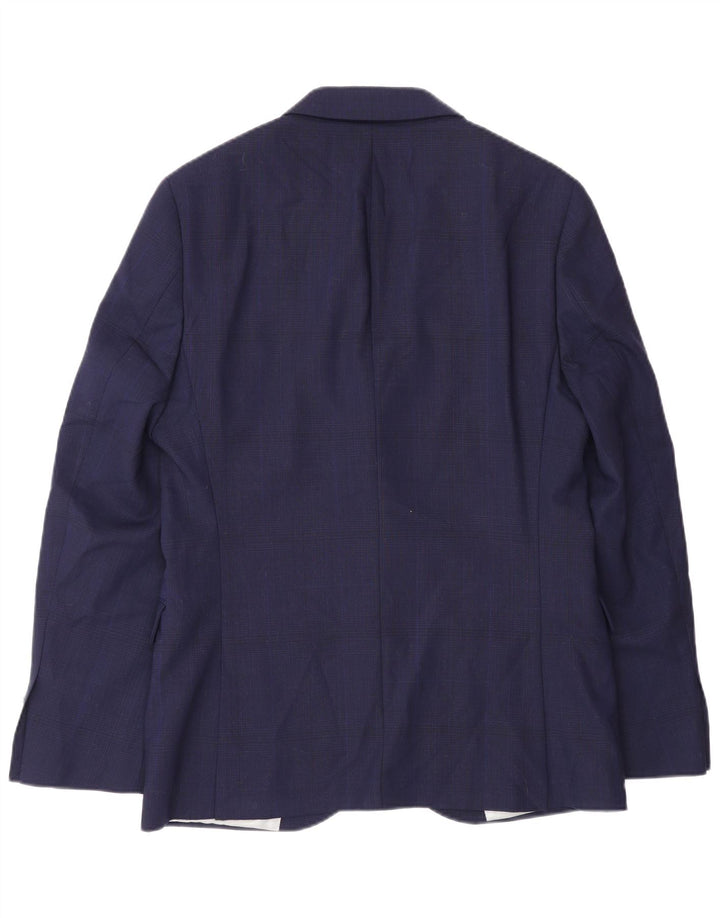 Dkny Herre 2 Button Slim Fit Blazer Jacket UK 38 Medium Navy Blue Wool