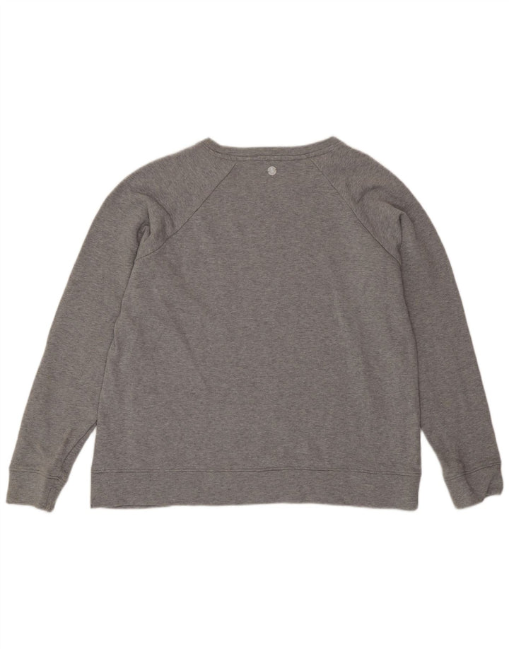 Barbour Dame Grafisk Sweatshirt Jumper UK 16 Stor Grå Bomuld