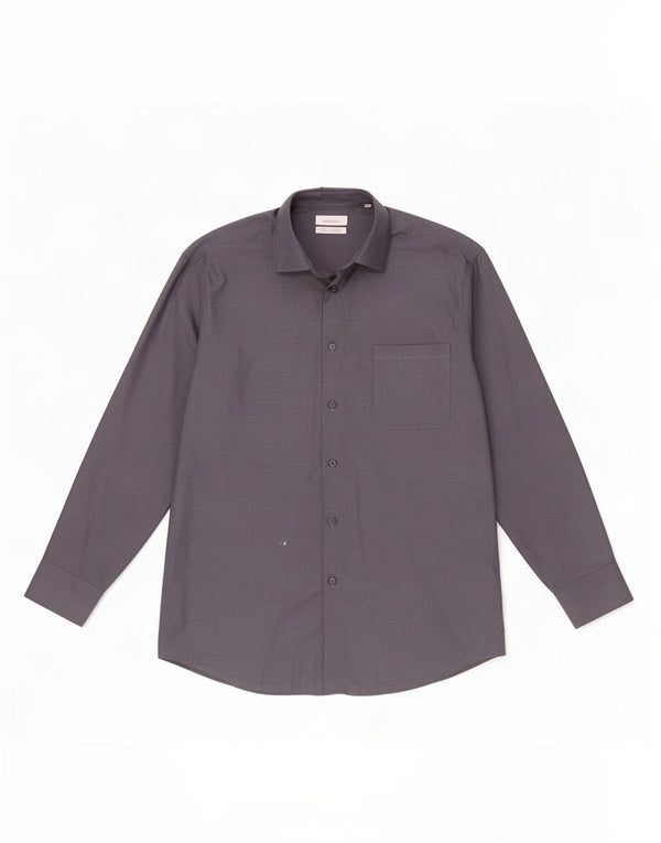 Calvin Klein Herre Regular Fit skjorte str. 16 Large Grå