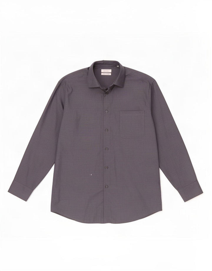 Calvin Klein Herre Regular Fit skjorte str. 16 Large Grå