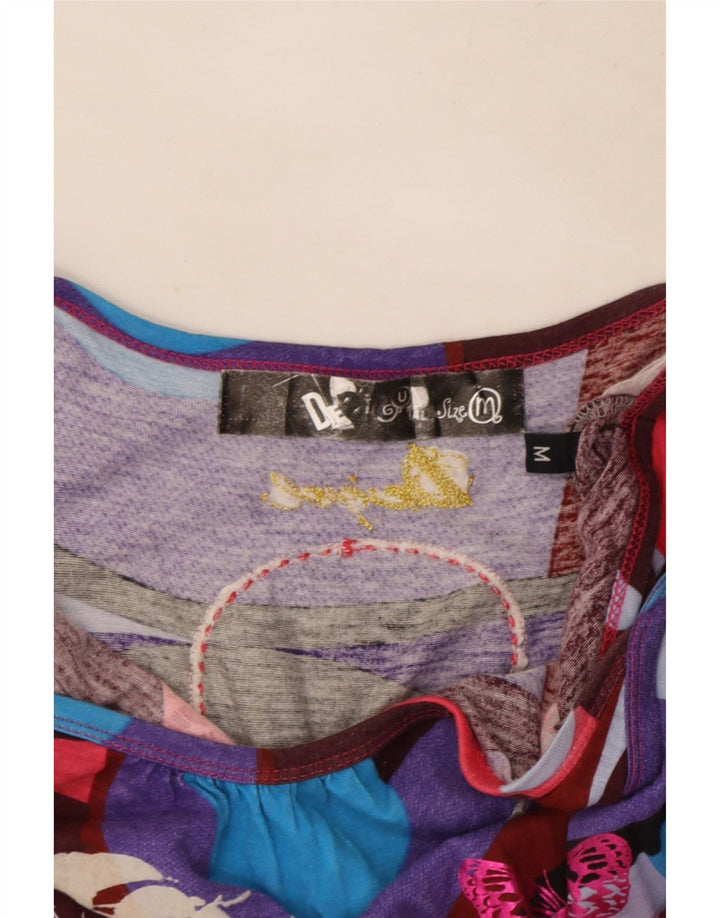 Desigual Dame Grafisk Cami Top UK 12 Medium Multicolored Butterfly