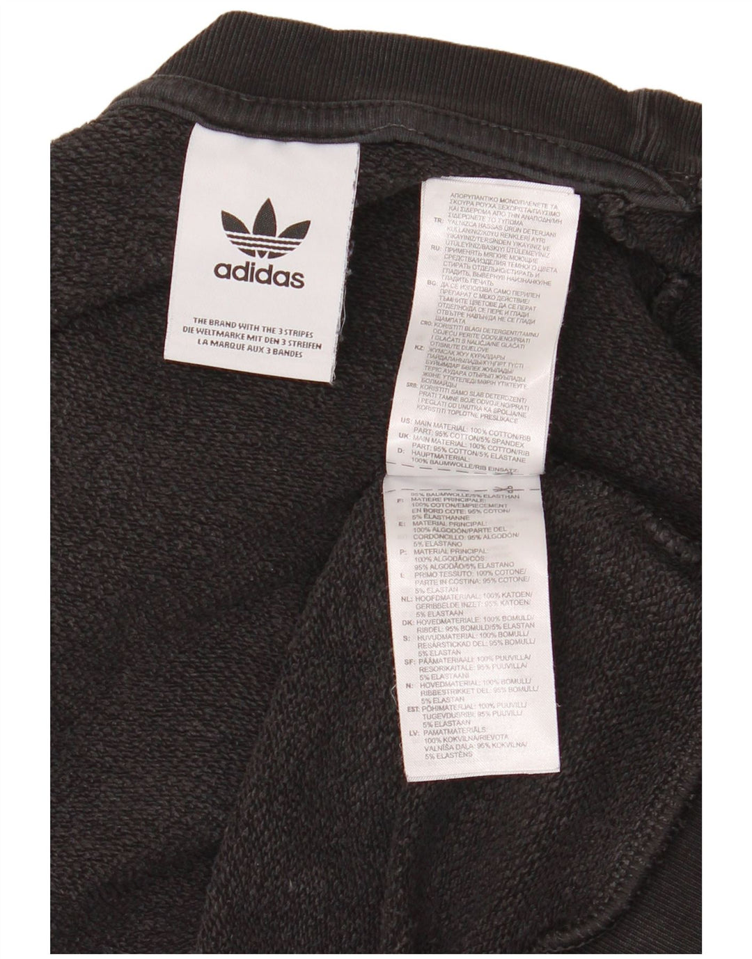 Adidas Grafisk Sweatshirt Jumper Medium Sort Bomuld