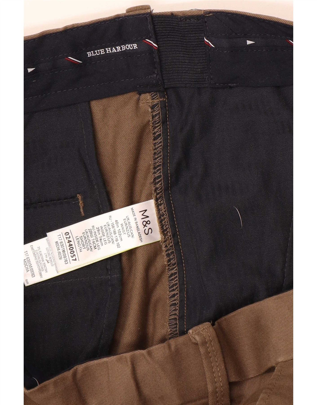 Marks & Spencer Herre Blue Harbor Lige Chinobukser W40 L29 Brun