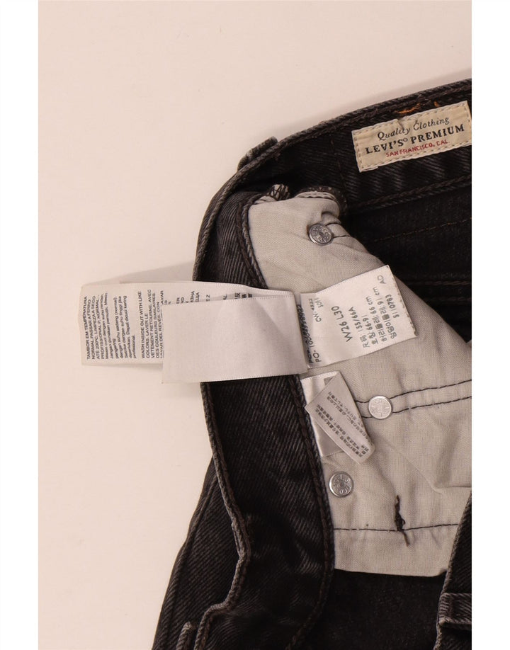 Levi's Herre 501 lige jeans W26 L30 sort bomuld