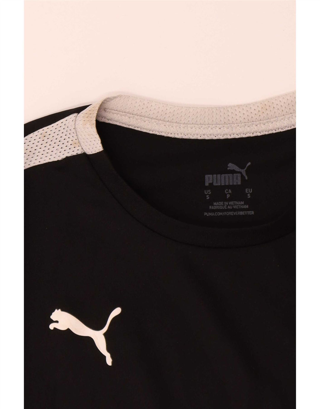Puma Boys T-Shirt Top 13-14 år Small Black Colourblock Polyester