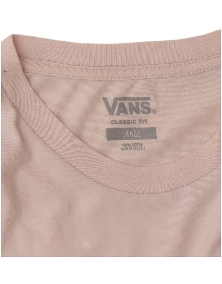Vans Herre Classic Fit T-Shirt Top Large Pink Bomuld